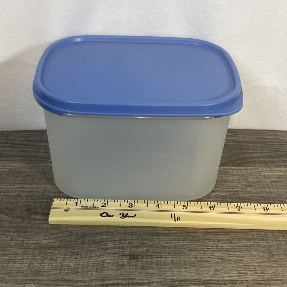 Vintage Tupperware Container Rectangle MADE IN USA 1792-2 & 1793-3 Blue Seal Lid
